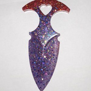 Red Purple Galaxy Sharktooth Small Dagger